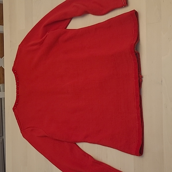 EUC Vintage Berek Red Christmas Themed Sequined and Beaded Zip Up Cardig… - Picture 13 of 15